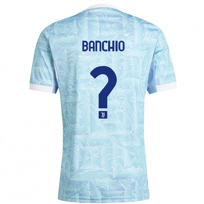 Danxen Enfant Maillot Gianluca Banchio #0 Bleu Ciel Jaune Tenues Extérieur 2025/26 T-Shirt