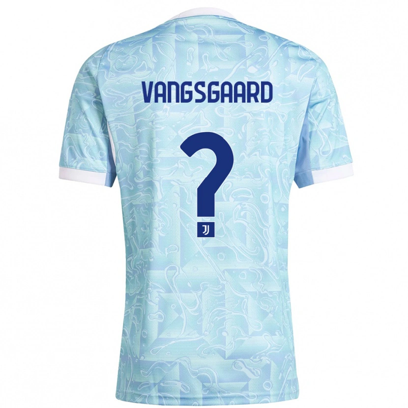 Danxen Enfant Maillot Amalie Vangsgaard #0 Bleu Ciel Jaune Tenues Extérieur 2025/26 T-Shirt