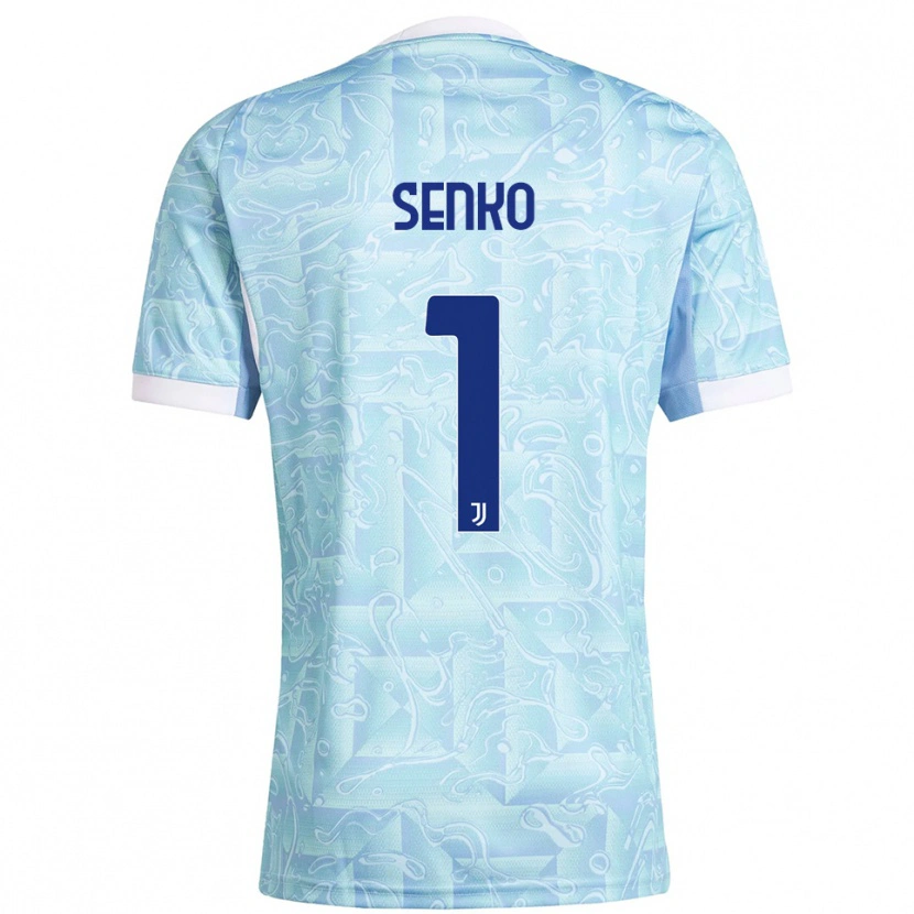 Danxen Enfant Maillot Zsombor Senko #1 Bleu Ciel Jaune Tenues Extérieur 2025/26 T-Shirt