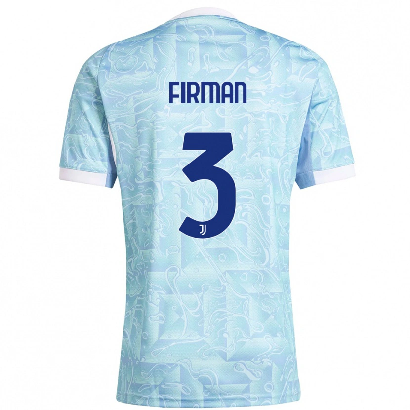 Danxen Enfant Maillot Andriy Firman #3 Bleu Ciel Jaune Tenues Extérieur 2025/26 T-Shirt