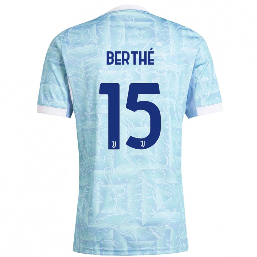 Danxen Enfant Maillot Sounkalo Berthé #15 Bleu Ciel Jaune Tenues Extérieur 2025/26 T-Shirt