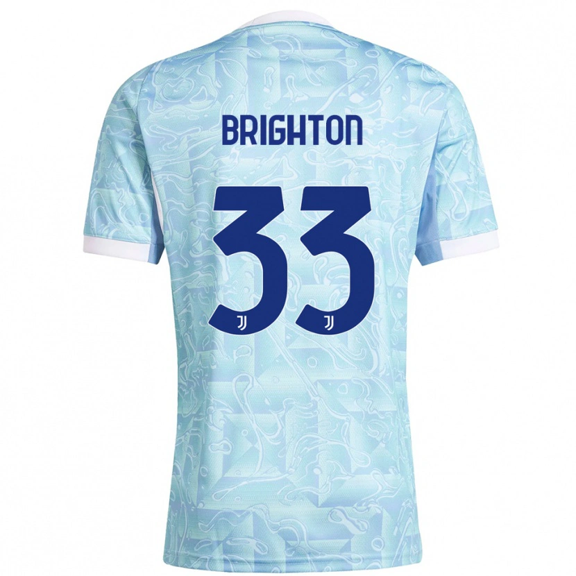 Danxen Enfant Maillot Abi Brighton #33 Bleu Ciel Jaune Tenues Extérieur 2025/26 T-Shirt