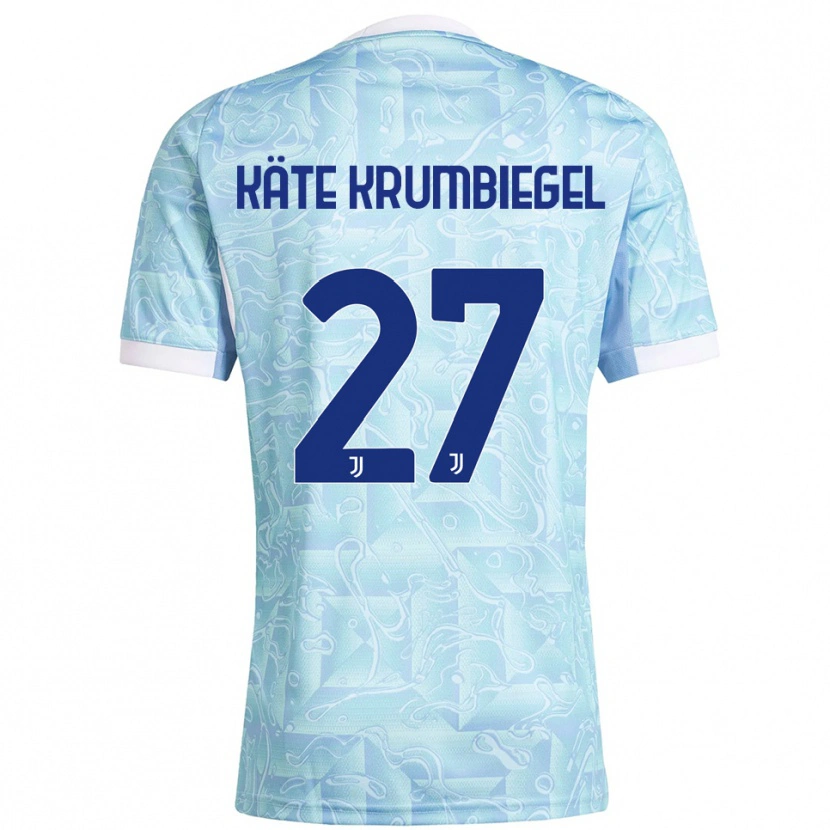 Danxen Enfant Maillot Paulina Käte Krumbiegel #27 Bleu Ciel Jaune Tenues Extérieur 2025/26 T-Shirt