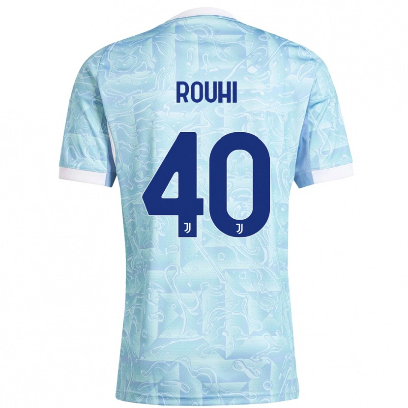 Danxen Enfant Maillot Jonas Rouhi #40 Bleu Ciel Jaune Tenues Extérieur 2025/26 T-Shirt