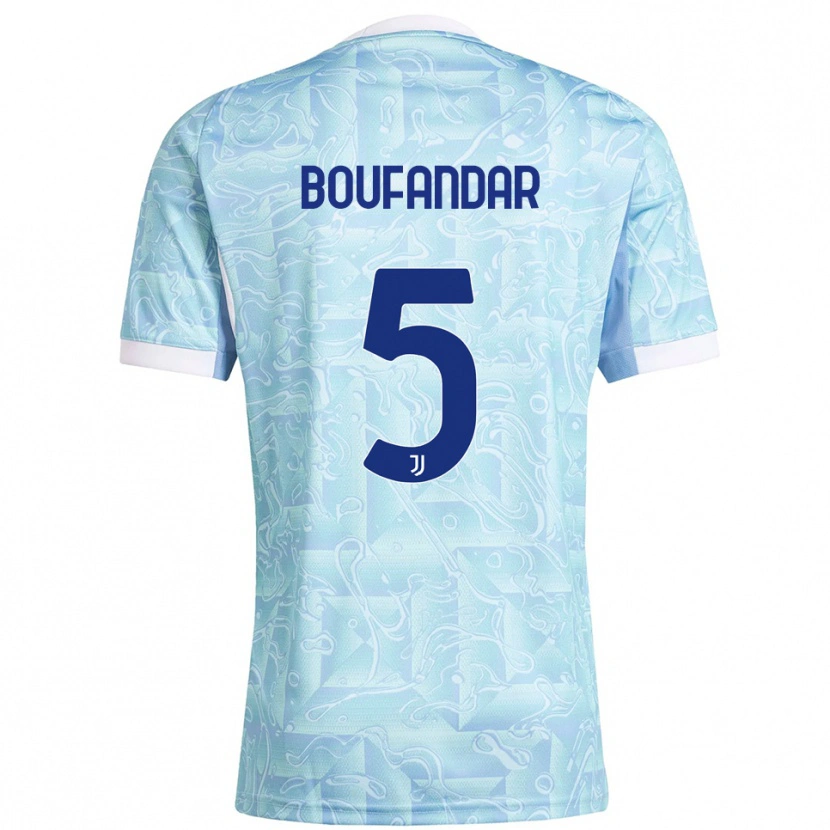 Danxen Enfant Maillot Adam Boufandar #5 Bleu Ciel Jaune Tenues Extérieur 2025/26 T-Shirt