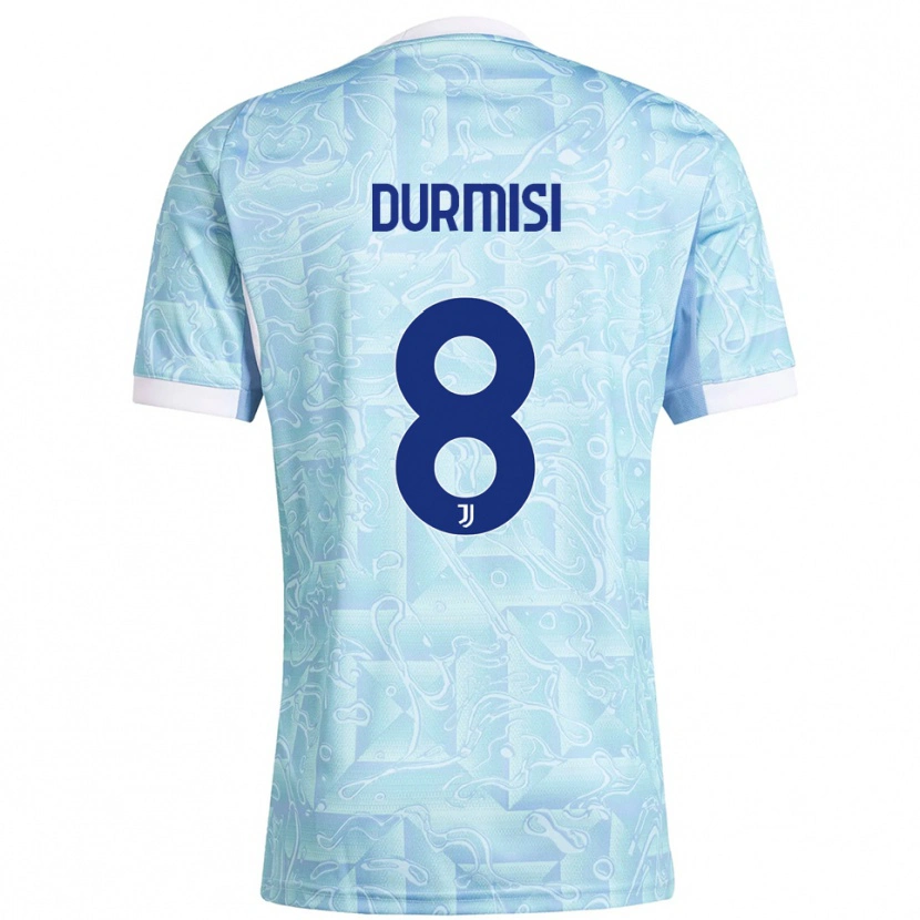 Danxen Enfant Maillot Arman Durmiši #8 Bleu Ciel Jaune Tenues Extérieur 2025/26 T-Shirt
