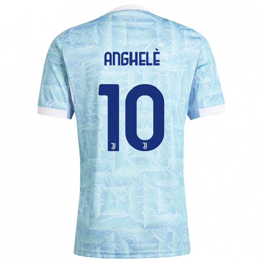 Danxen Enfant Maillot Lorenzo Anghelè #10 Bleu Ciel Jaune Tenues Extérieur 2025/26 T-Shirt