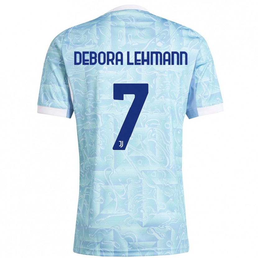 Danxen Enfant Maillot Alisha Debora Lehmann #7 Bleu Ciel Jaune Tenues Extérieur 2025/26 T-Shirt
