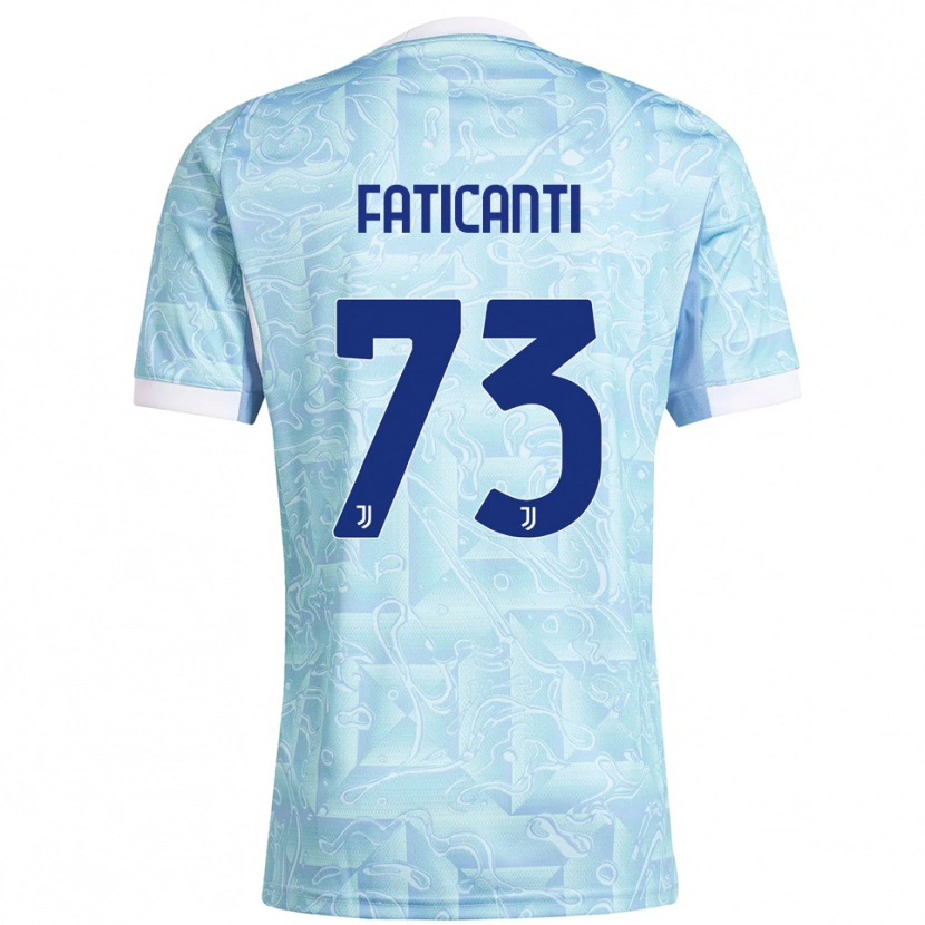 Danxen Enfant Maillot Giacomo Faticanti #73 Bleu Ciel Jaune Tenues Extérieur 2025/26 T-Shirt