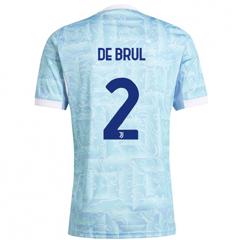 Danxen Enfant Maillot Maxime De Brul #2 Bleu Ciel Jaune Tenues Extérieur 2025/26 T-Shirt