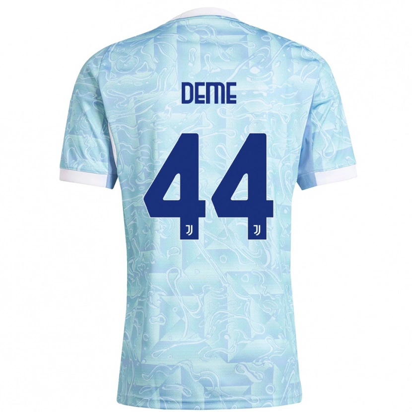 Danxen Enfant Maillot Serigne Deme #44 Bleu Ciel Jaune Tenues Extérieur 2025/26 T-Shirt