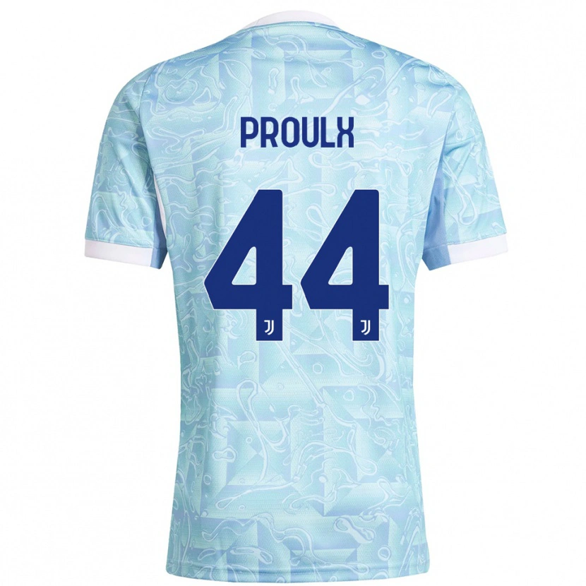 Danxen Enfant Maillot Lysianne Proulx #44 Bleu Ciel Jaune Tenues Extérieur 2025/26 T-Shirt