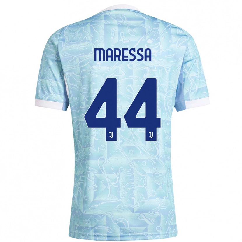 Danxen Enfant Maillot Tommaso Maressa #44 Bleu Ciel Jaune Tenues Extérieur 2025/26 T-Shirt