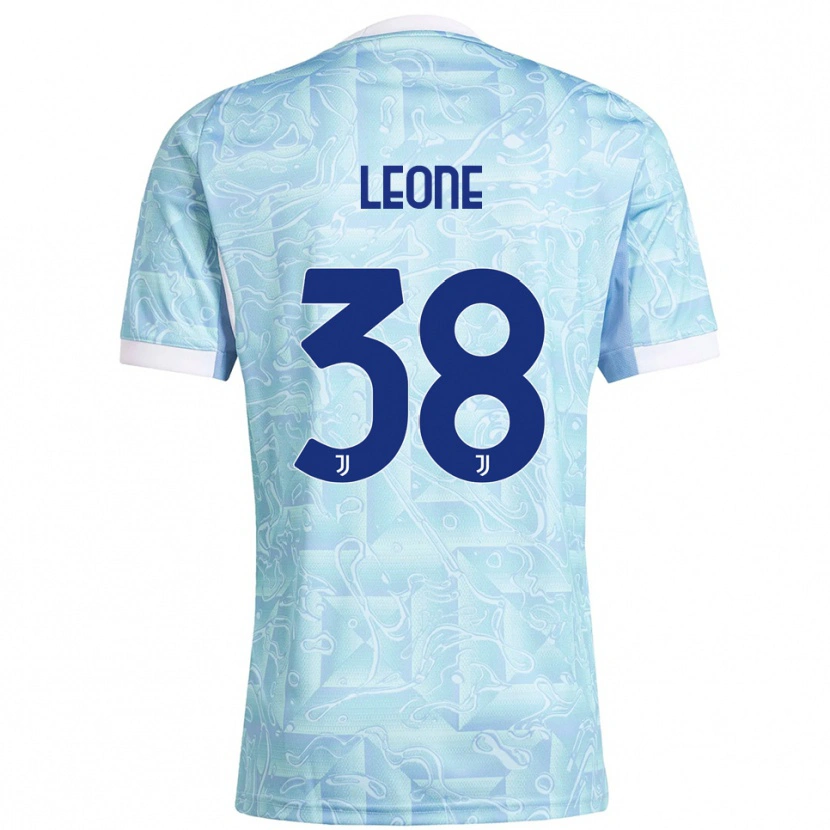 Danxen Enfant Maillot Francesco Leone #38 Bleu Ciel Jaune Tenues Extérieur 2025/26 T-Shirt