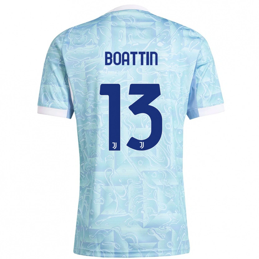 Danxen Enfant Maillot Lisa Boattin #13 Bleu Ciel Jaune Tenues Extérieur 2025/26 T-Shirt