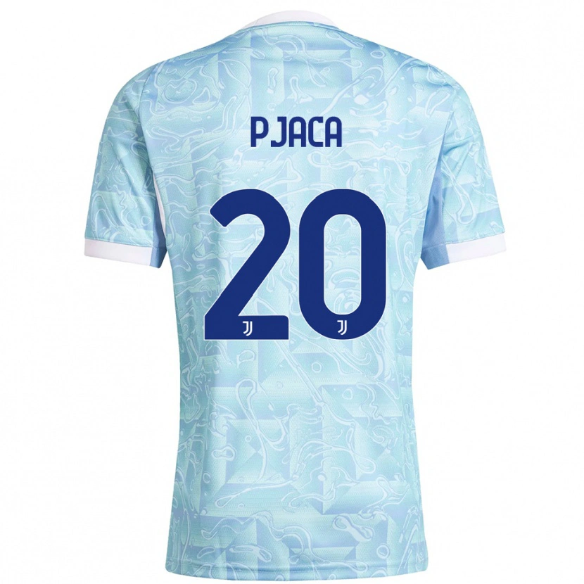 Danxen Enfant Maillot Marko Pjaca #20 Bleu Ciel Jaune Tenues Extérieur 2025/26 T-Shirt