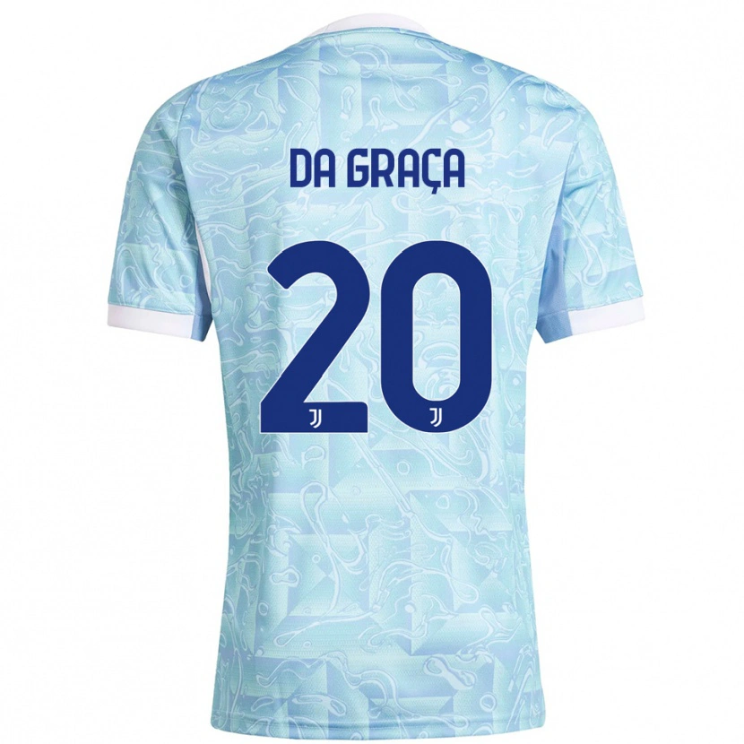Danxen Enfant Maillot Cosimo Da Graça #20 Bleu Ciel Jaune Tenues Extérieur 2025/26 T-Shirt
