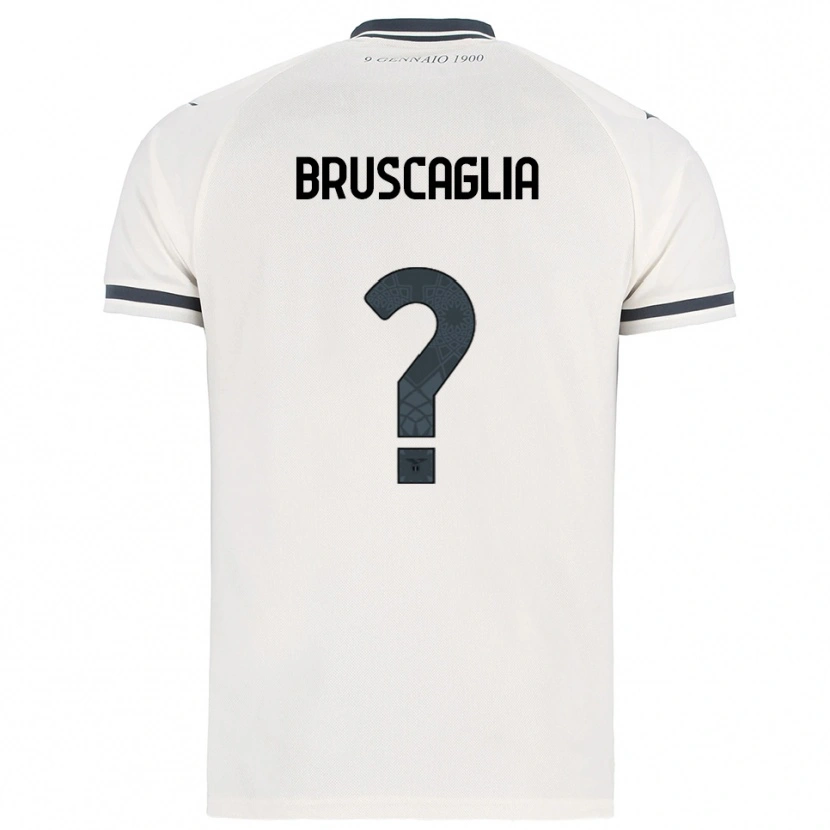 Danxen Enfant Maillot Lukas Bruscaglia #0 Blanc Marine Tenues Extérieur 2025/26 T-Shirt