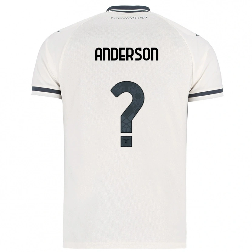 Danxen Enfant Maillot Andre Anderson #0 Blanc Marine Tenues Extérieur 2025/26 T-Shirt