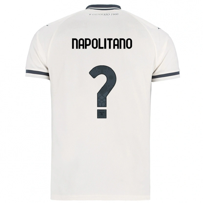 Danxen Enfant Maillot Federico Napolitano #0 Blanc Marine Tenues Extérieur 2025/26 T-Shirt