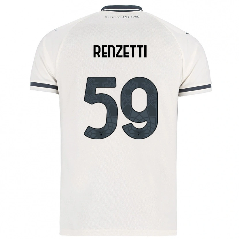 Danxen Enfant Maillot Davide Renzetti #59 Blanc Marine Tenues Extérieur 2025/26 T-Shirt