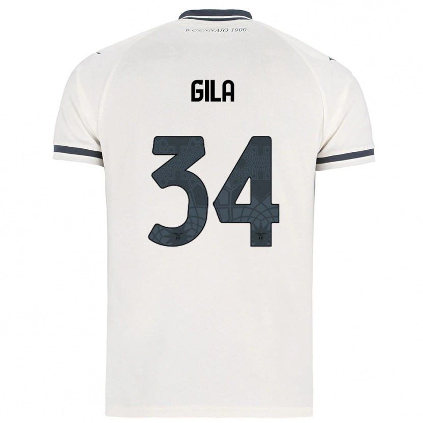 Danxen Enfant Maillot Mario Gila #34 Blanc Marine Tenues Extérieur 2025/26 T-Shirt