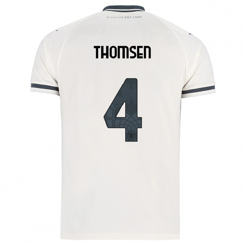 Danxen Enfant Maillot Maria Møller Thomsen #4 Blanc Marine Tenues Extérieur 2025/26 T-Shirt