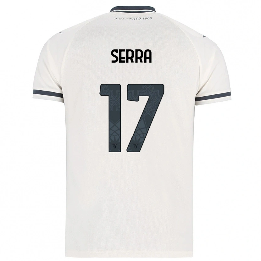 Danxen Enfant Maillot Federico Serra #17 Blanc Marine Tenues Extérieur 2025/26 T-Shirt