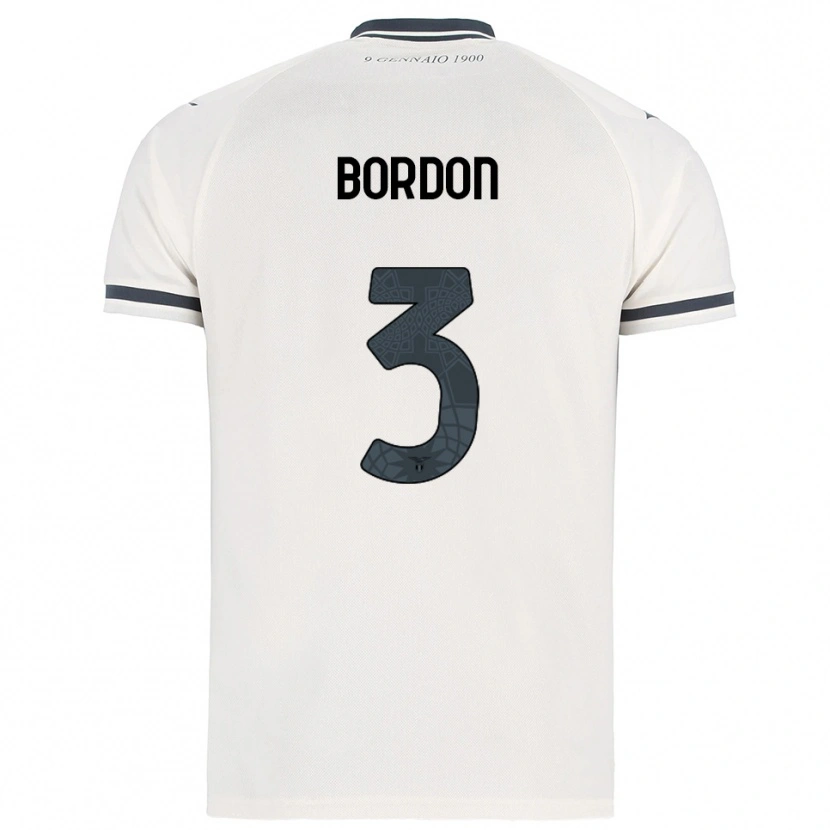 Danxen Enfant Maillot Ricardo Bordon #3 Blanc Marine Tenues Extérieur 2025/26 T-Shirt