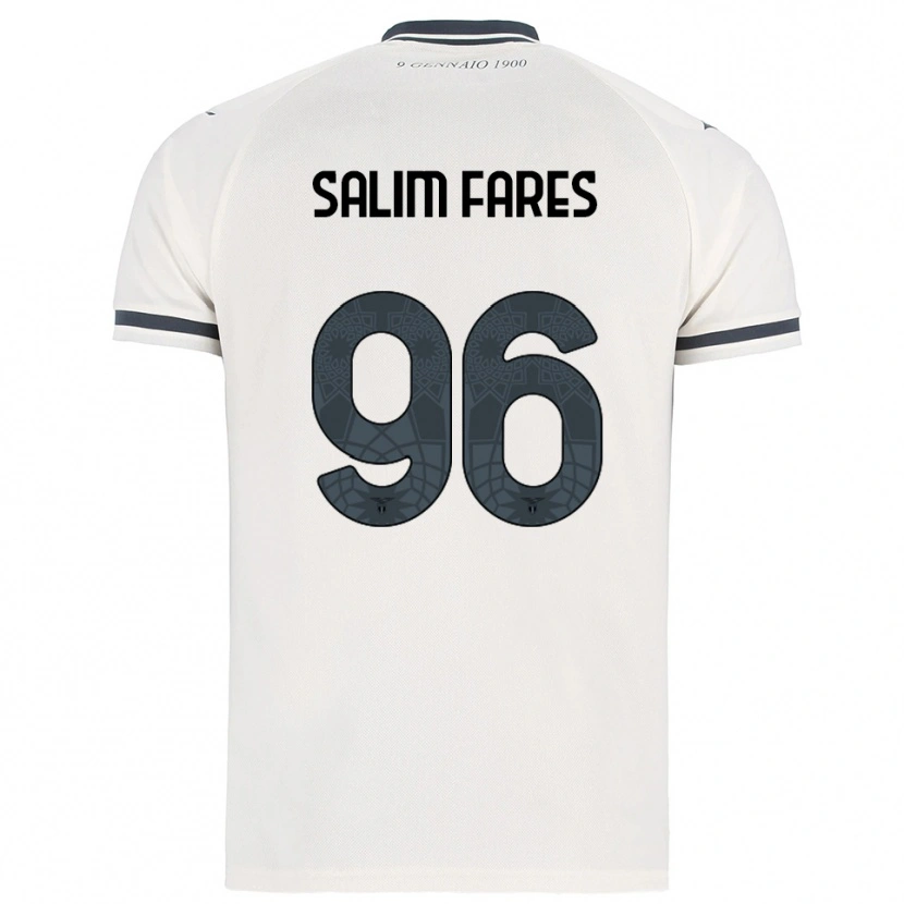 Danxen Enfant Maillot Mohamed Salim Fares #96 Blanc Marine Tenues Extérieur 2025/26 T-Shirt