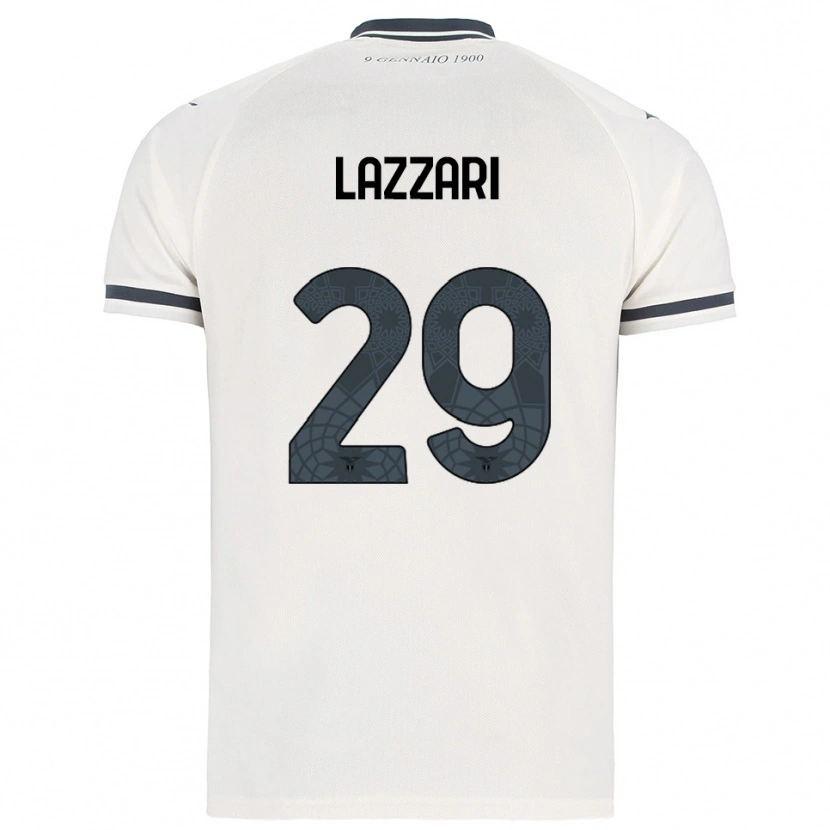 Danxen Enfant Maillot Manuel Lazzari #29 Blanc Marine Tenues Extérieur 2025/26 T-Shirt