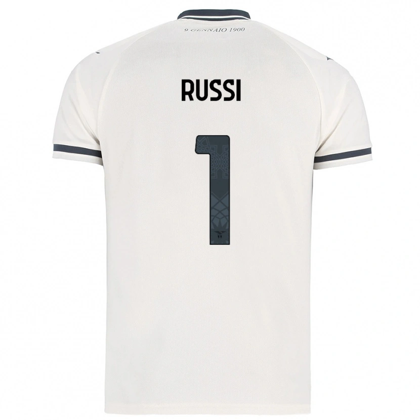 Danxen Enfant Maillot Gabriele Russi #1 Blanc Marine Tenues Extérieur 2025/26 T-Shirt