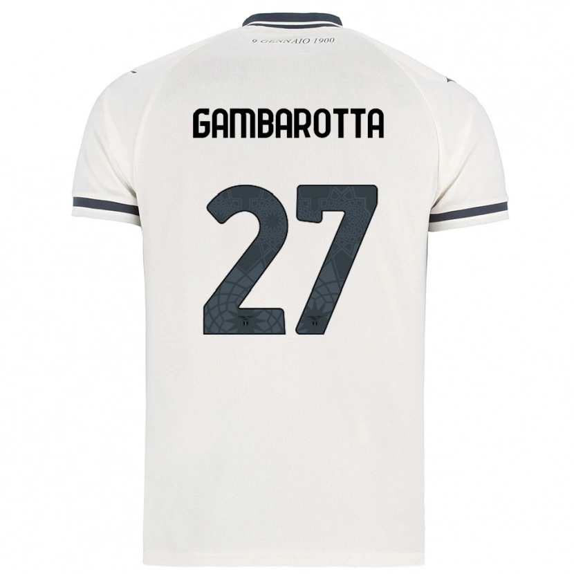 Danxen Enfant Maillot Margot Gambarotta #27 Blanc Marine Tenues Extérieur 2025/26 T-Shirt