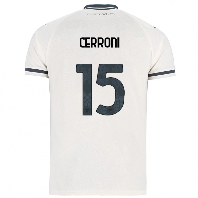 Danxen Enfant Maillot Leonardo Cerroni #15 Blanc Marine Tenues Extérieur 2025/26 T-Shirt