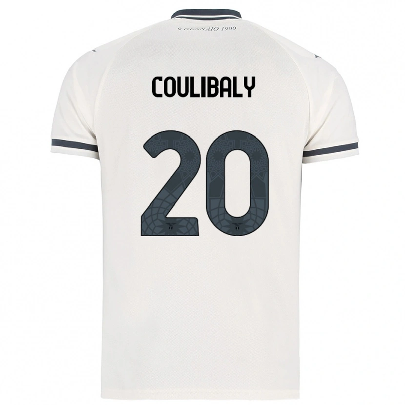 Danxen Enfant Maillot Larsson Coulibaly #20 Blanc Marine Tenues Extérieur 2025/26 T-Shirt