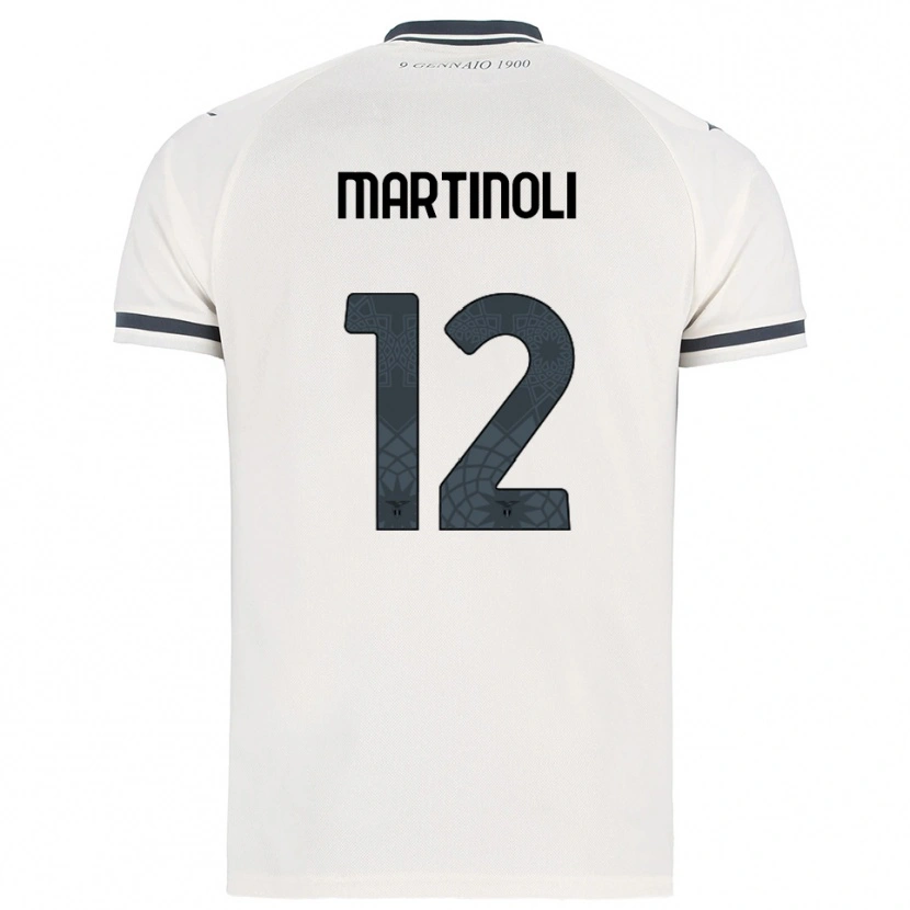 Danxen Enfant Maillot Elettra Martinoli #12 Blanc Marine Tenues Extérieur 2025/26 T-Shirt