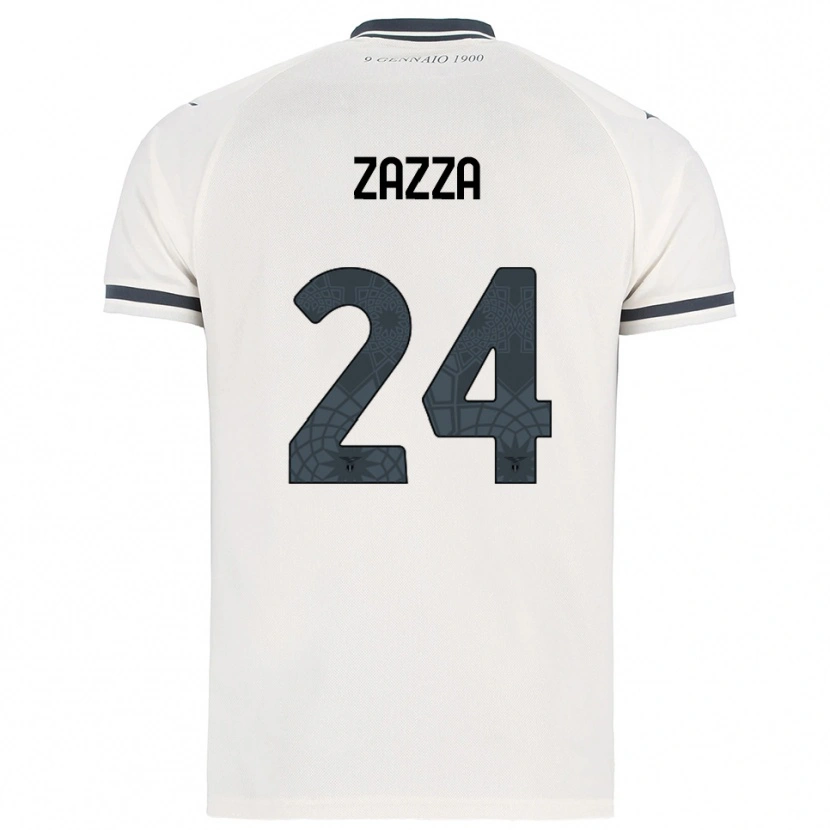 Danxen Enfant Maillot Matteo Zazza #24 Blanc Marine Tenues Extérieur 2025/26 T-Shirt