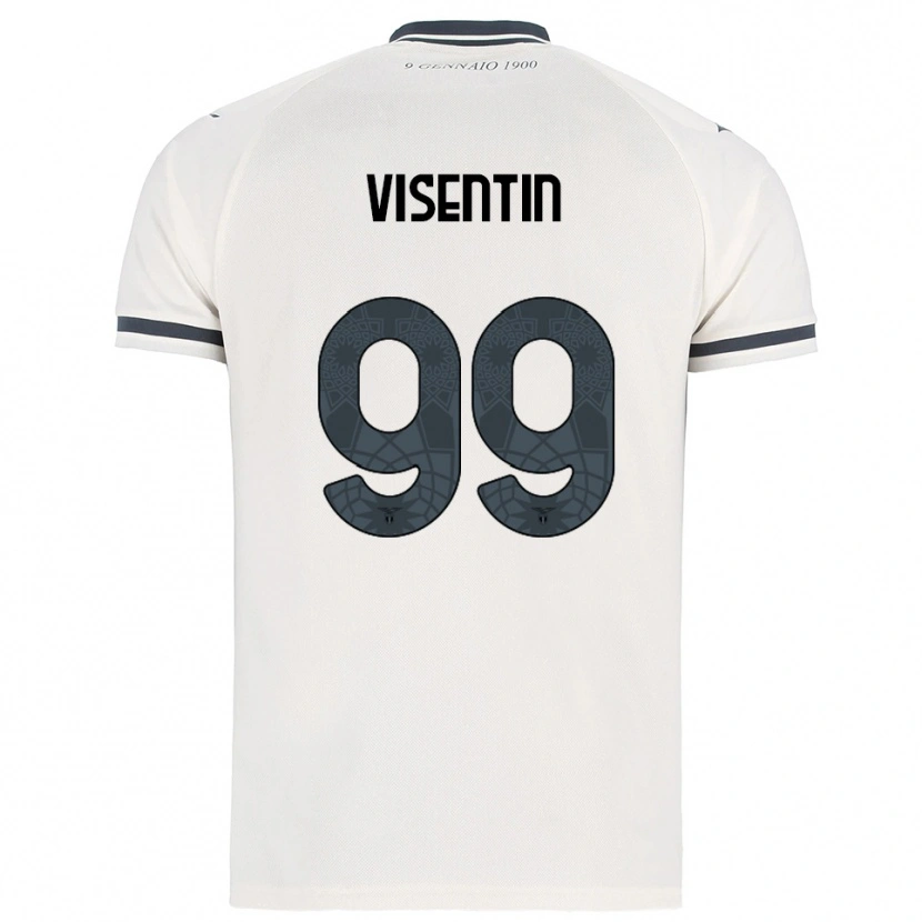 Danxen Enfant Maillot Noemi Visentin #99 Blanc Marine Tenues Extérieur 2025/26 T-Shirt