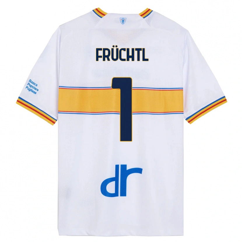 Danxen Enfant Maillot Christian Früchtl #1 Blanc Jaune Tenues Extérieur 2025/26 T-Shirt