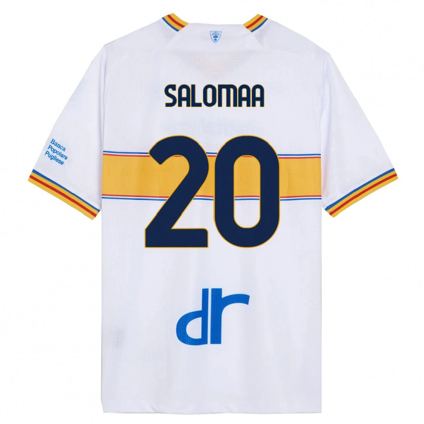 Danxen Enfant Maillot Henri Salomaa #20 Blanc Jaune Tenues Extérieur 2025/26 T-Shirt
