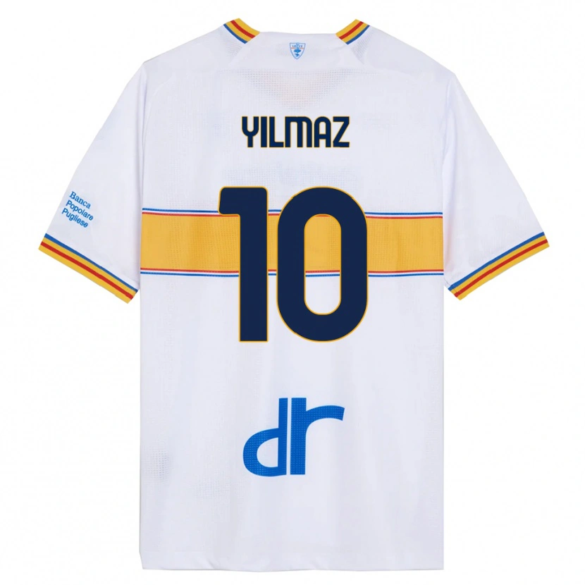 Danxen Enfant Maillot Enes Yilmaz #10 Blanc Jaune Tenues Extérieur 2025/26 T-Shirt