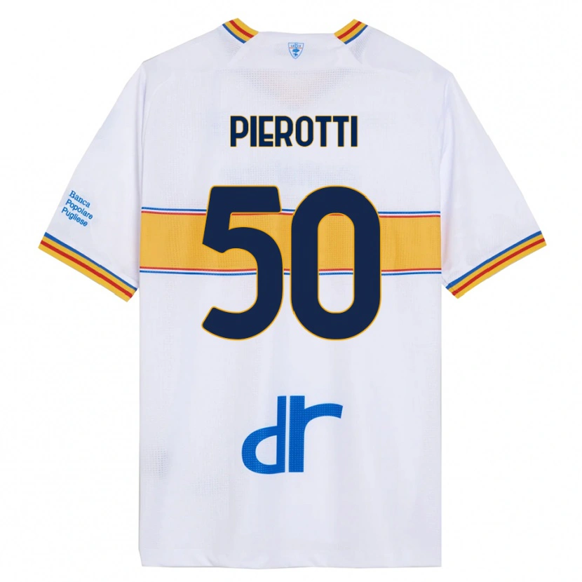 Danxen Enfant Maillot Santiago Pierotti #50 Blanc Jaune Tenues Extérieur 2025/26 T-Shirt