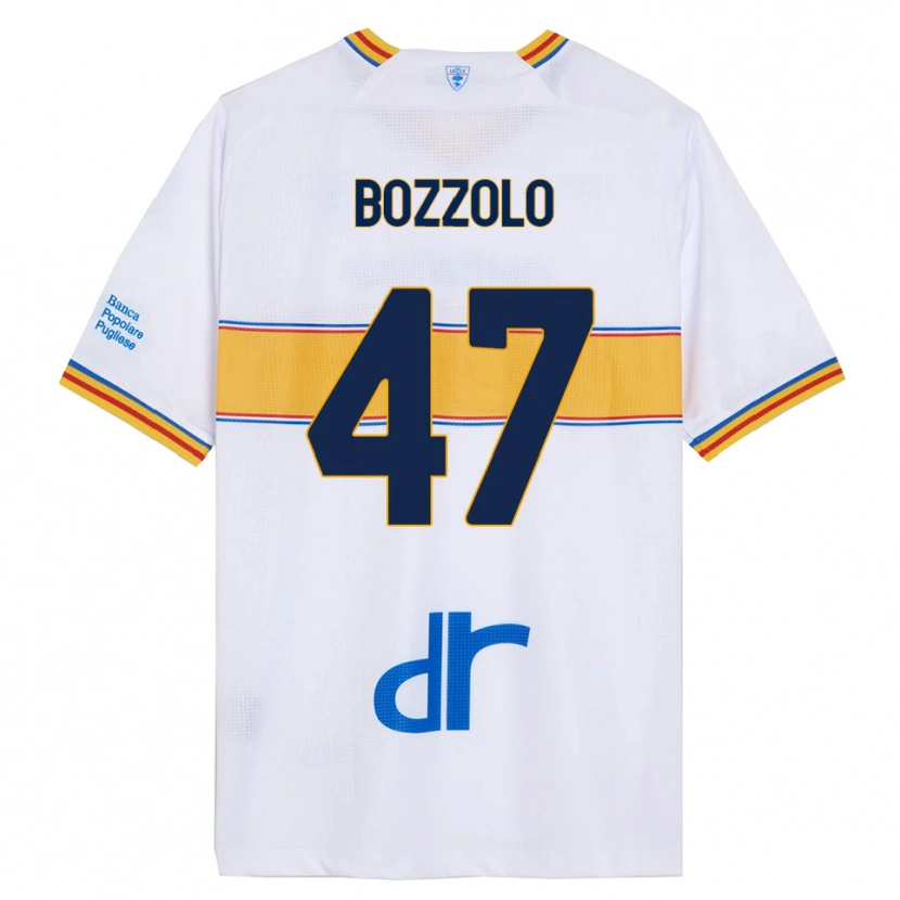 Danxen Enfant Maillot Alessandro Bozzolo #47 Blanc Jaune Tenues Extérieur 2025/26 T-Shirt