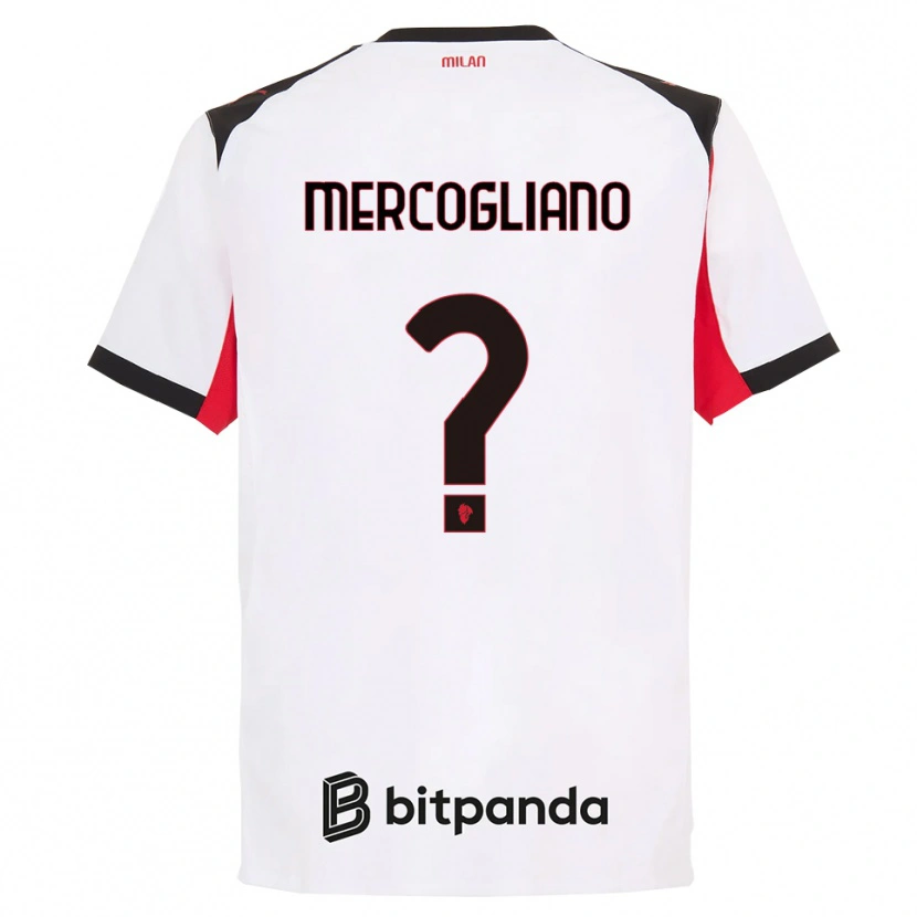 Danxen Enfant Maillot Mattia Mercogliano #0 Blanc Noir Tenues Extérieur 2025/26 T-Shirt