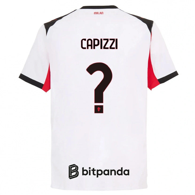 Danxen Enfant Maillot Edoardo Capizzi #0 Blanc Noir Tenues Extérieur 2025/26 T-Shirt