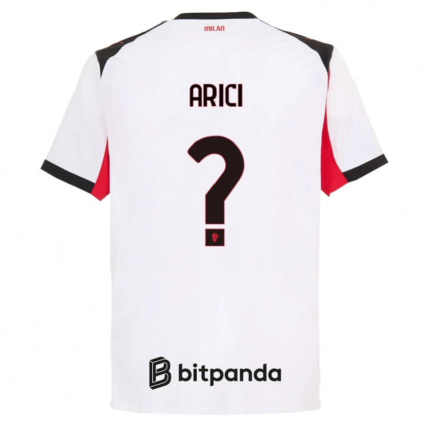 Danxen Enfant Maillot Alberto Arici #0 Blanc Noir Tenues Extérieur 2025/26 T-Shirt