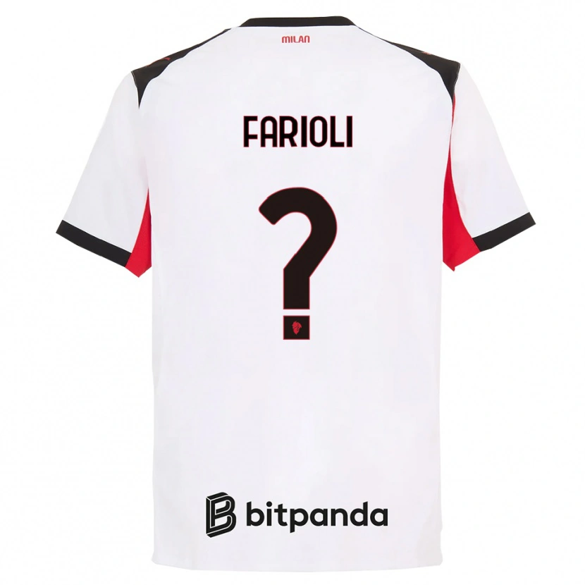Danxen Enfant Maillot Simone Farioli #0 Blanc Noir Tenues Extérieur 2025/26 T-Shirt