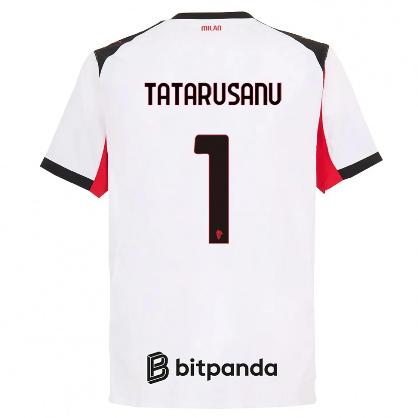 Danxen Enfant Maillot Ciprian Tatarusanu #1 Blanc Noir Tenues Extérieur 2025/26 T-Shirt