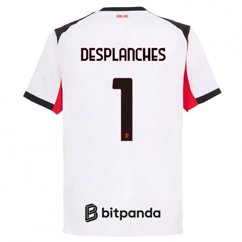 Danxen Enfant Maillot Sebastiano Desplanches #1 Blanc Noir Tenues Extérieur 2025/26 T-Shirt