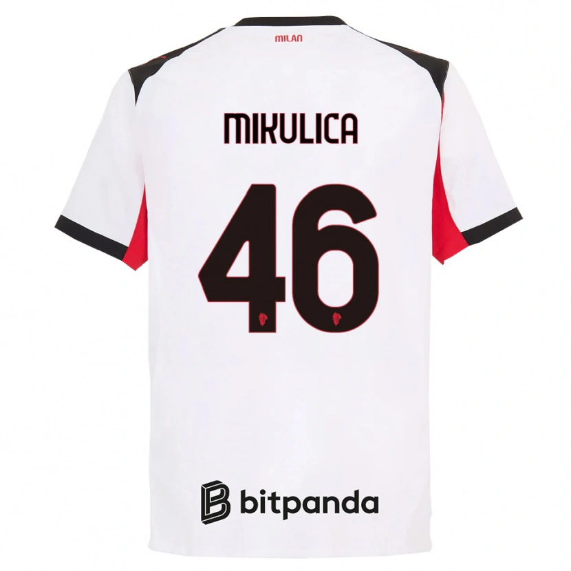 Danxen Enfant Maillot Petra Mikulica #46 Blanc Noir Tenues Extérieur 2025/26 T-Shirt